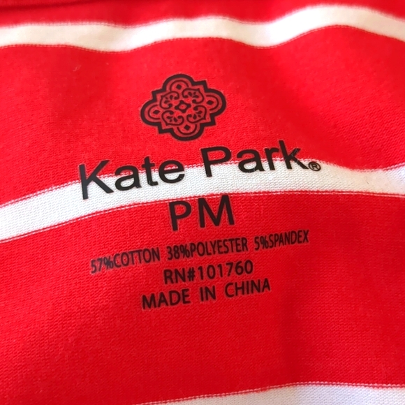 ❤️Kate Park Striped Heart Bling Tee NWT size pet. M - Picture 8 of 11